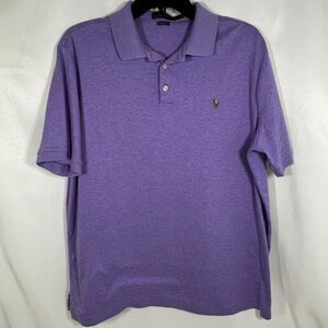 Polo Ralph Lauren Men’s Classic Fit Heathered Purple Jersey Polo Shirt - Size L
